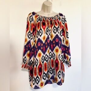 Chico's Multicolor Patterned Tunic Top